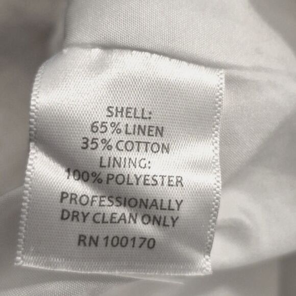 Cynthia Rowley Shorts 6 White Linen Blend Scalloped Lettuce Hem Beachy Preppy - Picture 5 of 7